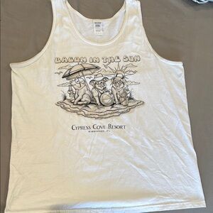 Vintage "Bacon in the Sun" White Tank Top